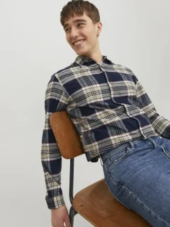JJPLAIN FALL CHECK SHIRT LS navy blazer