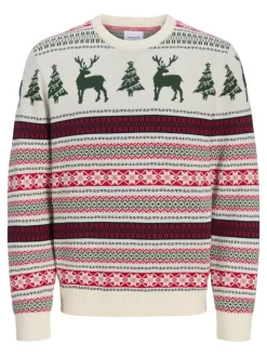 JJXMAS NOEL KNIT CREW NECK dark green