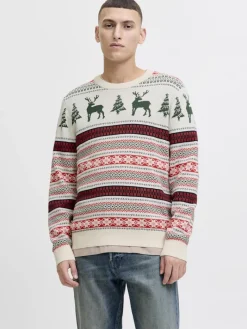 JJXMAS NOEL KNIT CREW NECK dark green