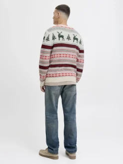 JJXMAS NOEL KNIT CREW NECK dark green