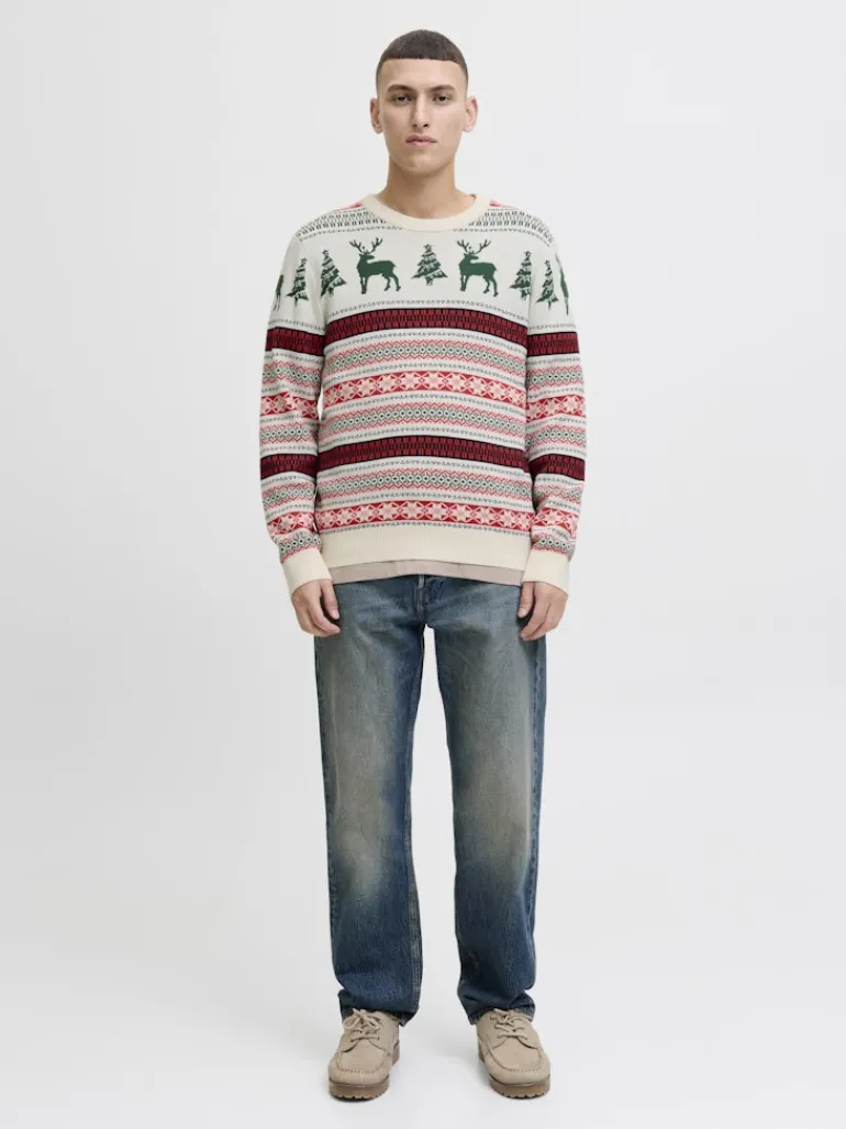 JJXMAS NOEL KNIT CREW NECK dark green