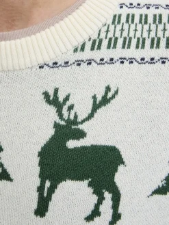 JJXMAS NOEL KNIT CREW NECK dark green