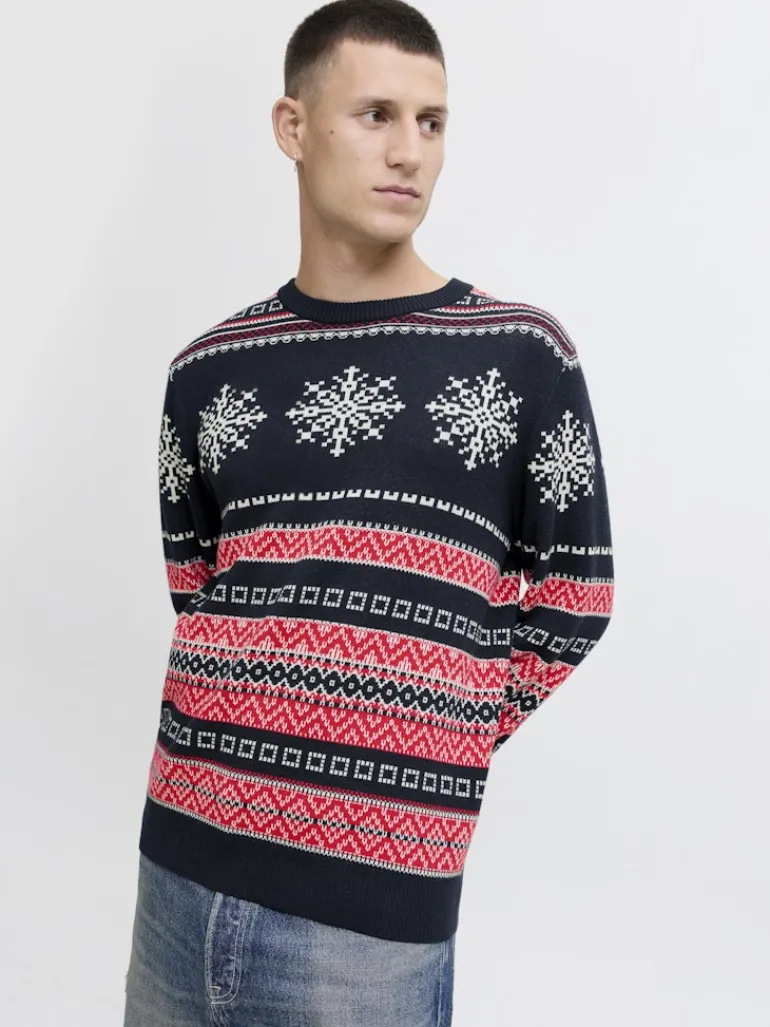 JJXMAS NOEL KNIT CREW NECK sky captain