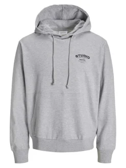 JJYUKI SWEAT HOOD BF light grey melange-small print