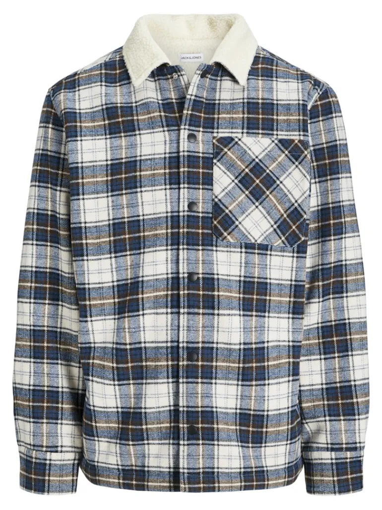 JJZAC TEDDY OVERSHIRT LS cloud dancer