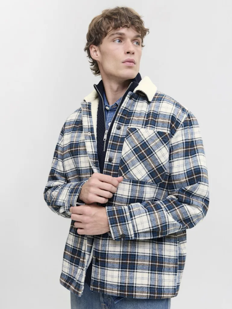JJZAC TEDDY OVERSHIRT LS cloud dancer