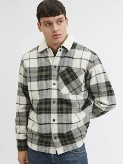 JJZAC TEDDY OVERSHIRT LS dusty olive