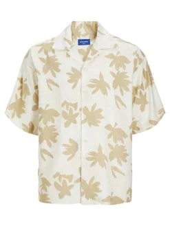 JOREASTER MARSHALL AOP SHIRT SS buttercream