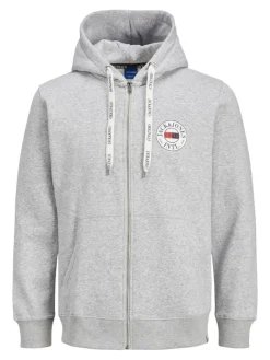 JORINTERNATIONAL ZIP SWEAT HOOD LN light grey melange