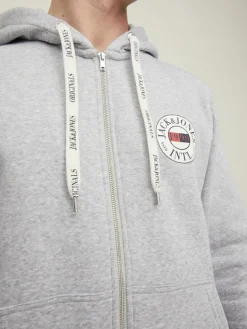 JORINTERNATIONAL ZIP SWEAT HOOD LN light grey melange