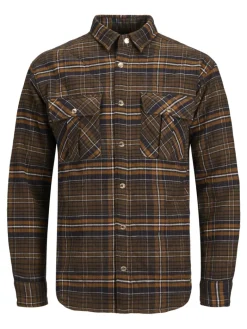 JORJAMES QUILTED OVERSHIRT LS LN desert palm
