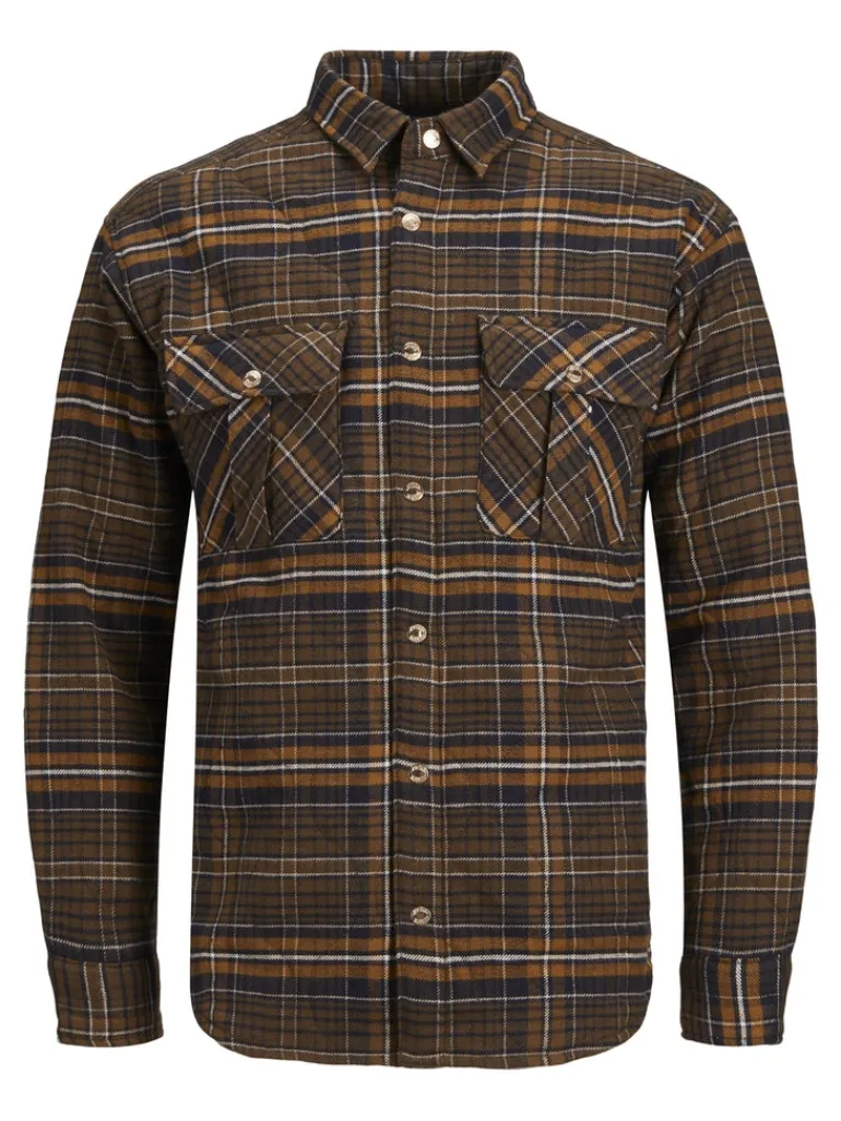 JORJAMES QUILTED OVERSHIRT LS LN desert palm