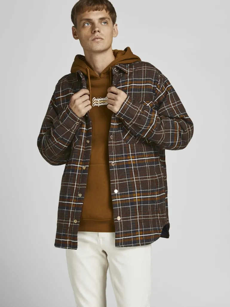 JORJAMES QUILTED OVERSHIRT LS LN desert palm