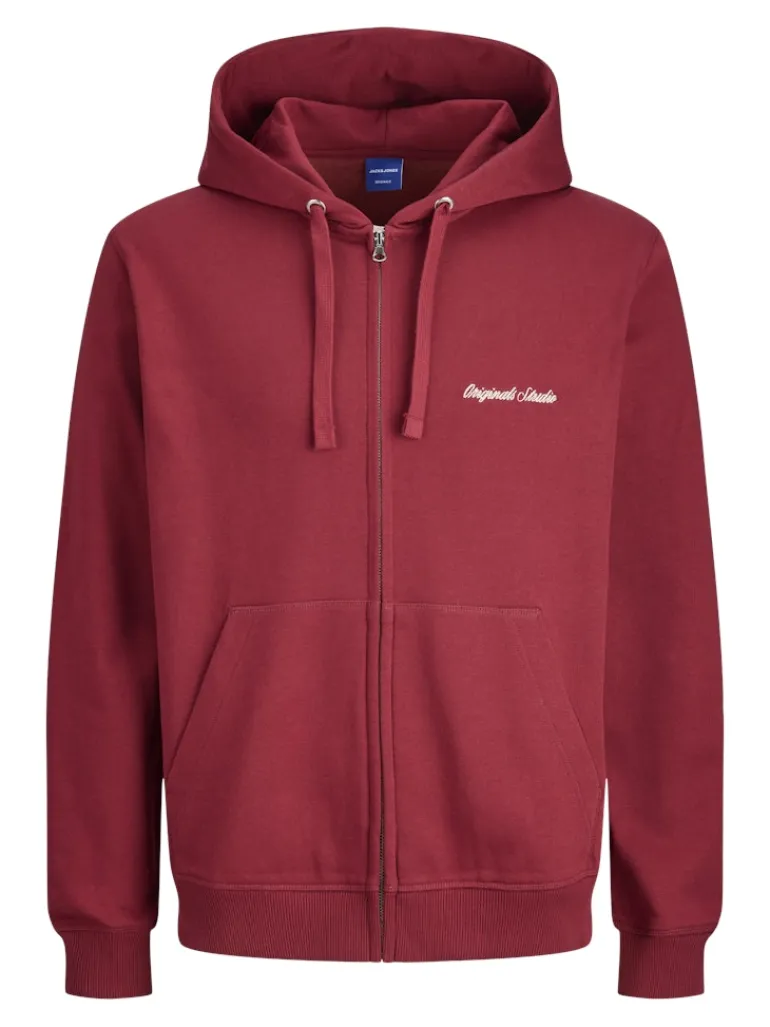 JORNORREBRO EMB SWEAT ZIP HOOD NOOS tibetan red