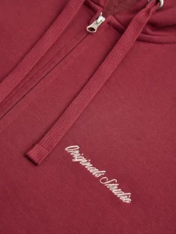 JORNORREBRO EMB SWEAT ZIP HOOD NOOS tibetan red