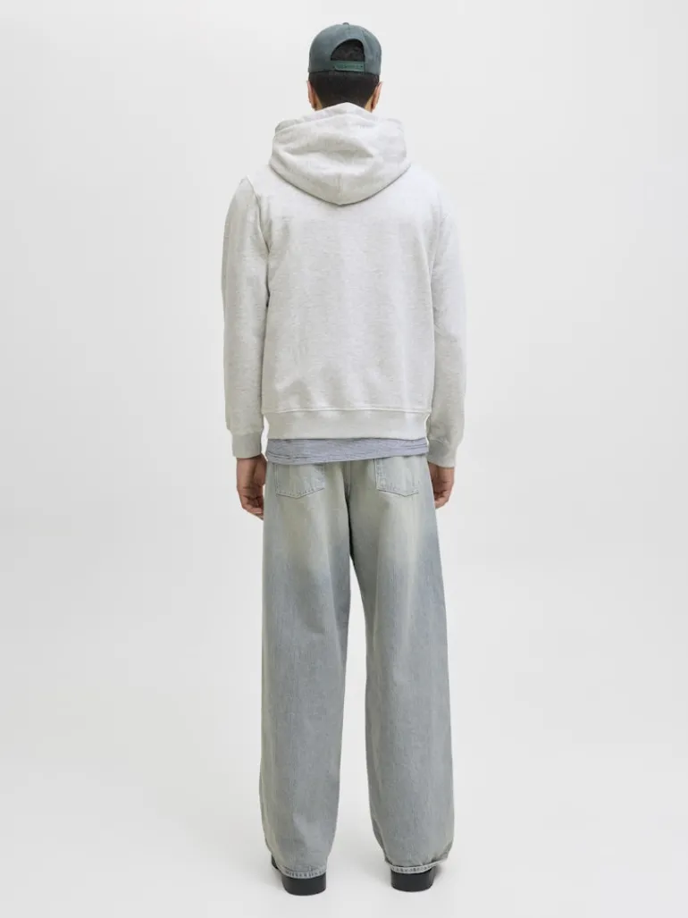 JORNORREBRO EMB SWEAT ZIP HOOD NOOS white melange