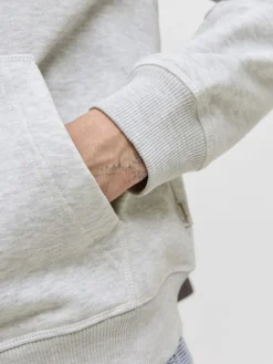 JORNORREBRO EMB SWEAT ZIP HOOD NOOS white melange