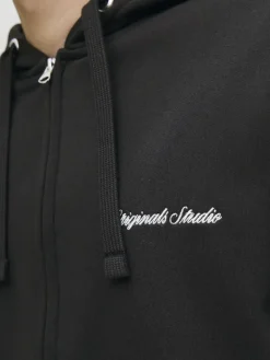 JORNORREBRO EMB SWEAT ZIP HOOD NOOS black