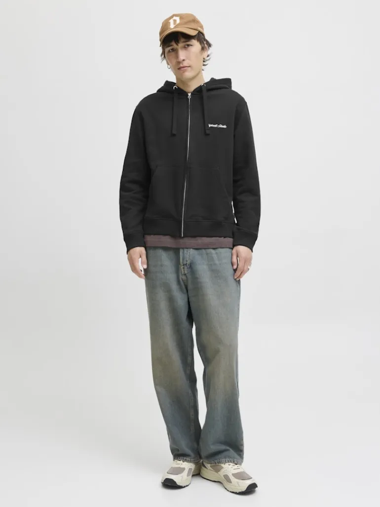JORNORREBRO EMB SWEAT ZIP HOOD NOOS black