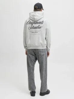 JORNORREBRO TYPO BACK SWEAT HOOD SN white melange