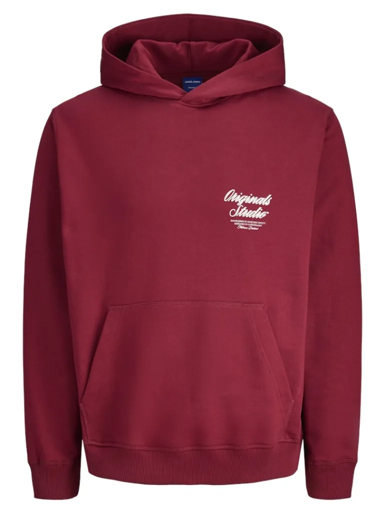 JORNORREBRO TYPO BACK SWEAT HOOD SN tibetan red