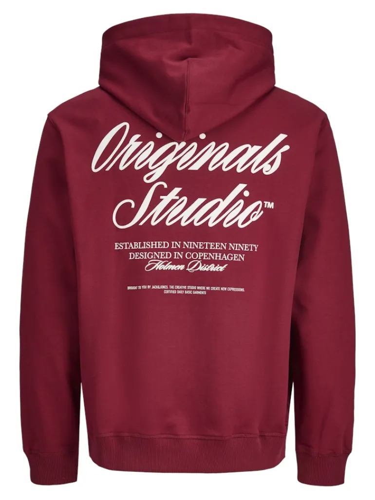 JORNORREBRO TYPO BACK SWEAT HOOD SN tibetan red