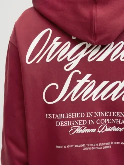 JORNORREBRO TYPO BACK SWEAT HOOD SN tibetan red