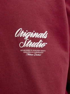 JORNORREBRO TYPO BACK SWEAT HOOD SN tibetan red