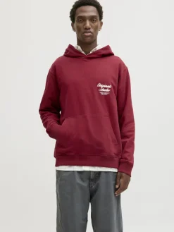 JORNORREBRO TYPO BACK SWEAT HOOD SN tibetan red