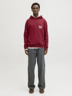 JORNORREBRO TYPO BACK SWEAT HOOD SN tibetan red