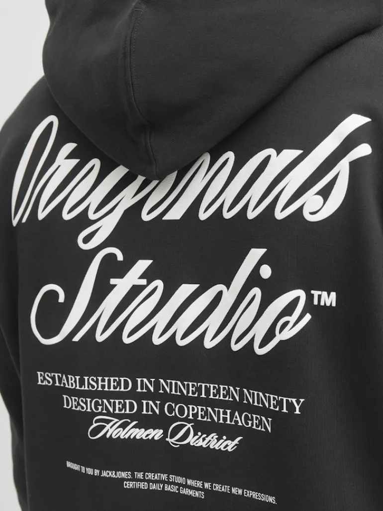 JORNORREBRO TYPO BACK SWEAT HOOD SN black