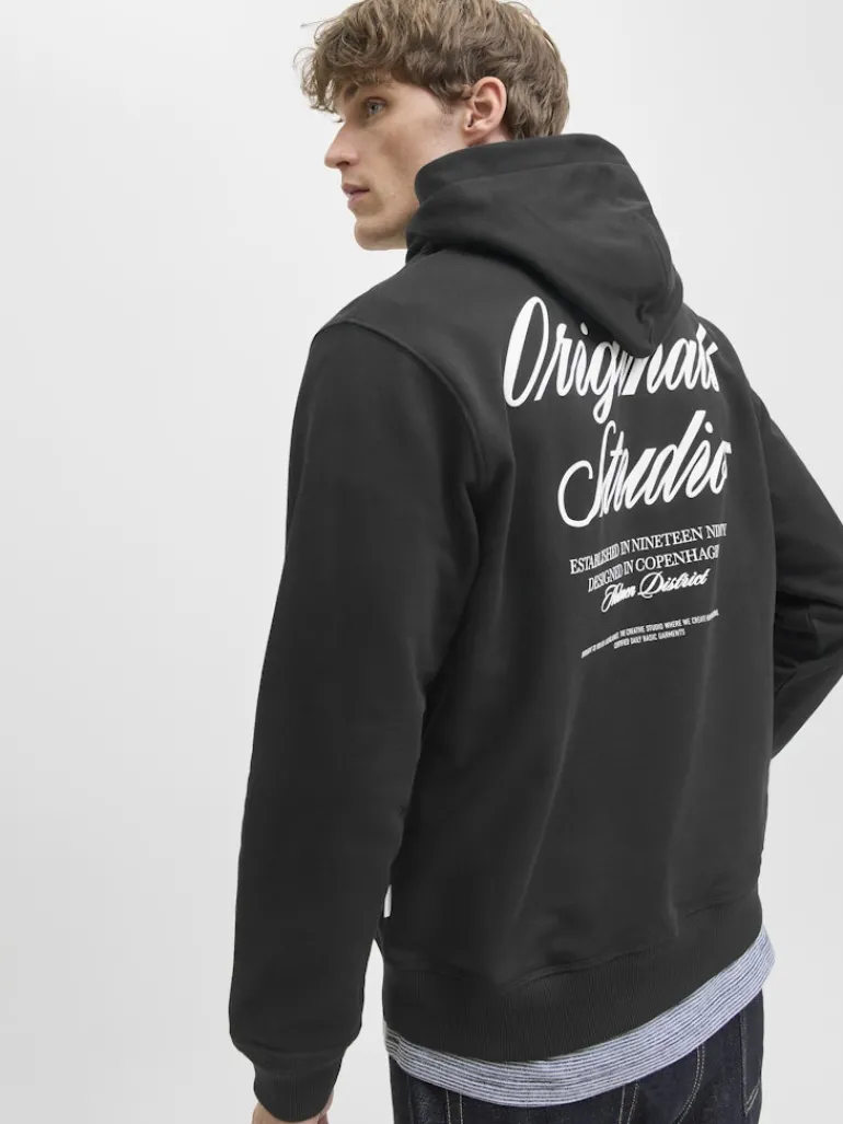 JORNORREBRO TYPO BACK SWEAT HOOD SN black