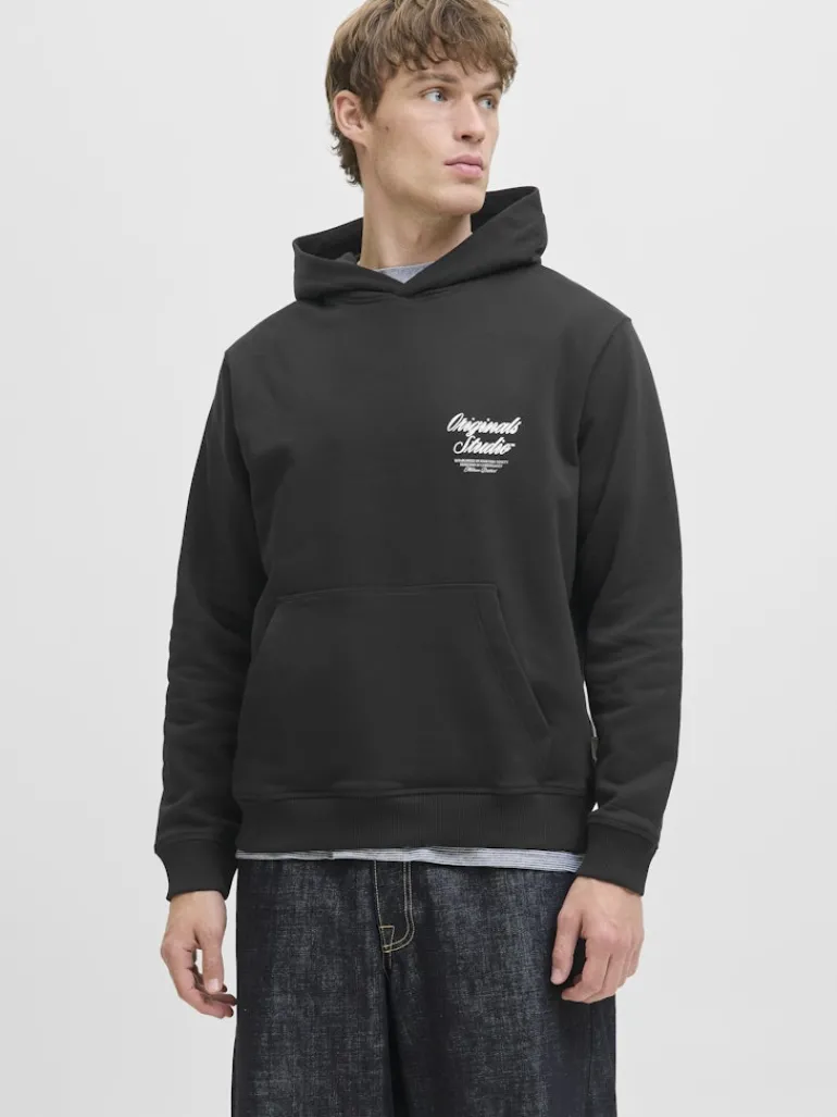 JORNORREBRO TYPO BACK SWEAT HOOD SN black