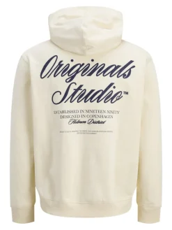JORNORREBRO TYPO BACK SWEAT HOOD SN antique white