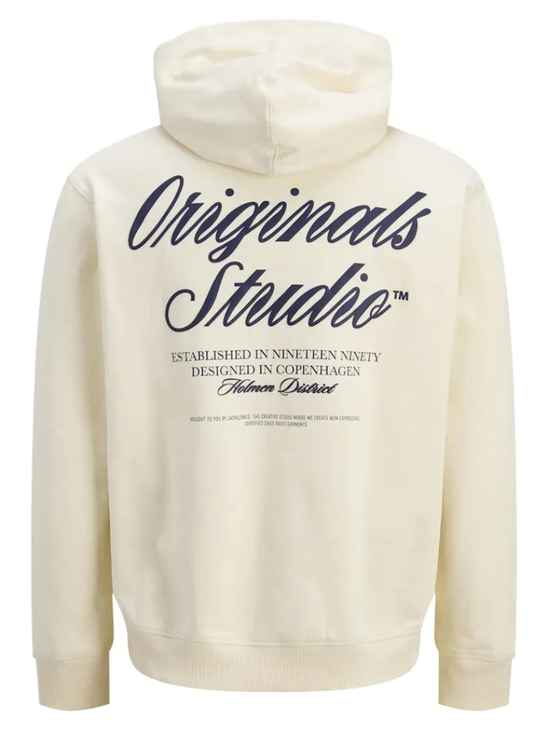 JORNORREBRO TYPO BACK SWEAT HOOD SN antique white