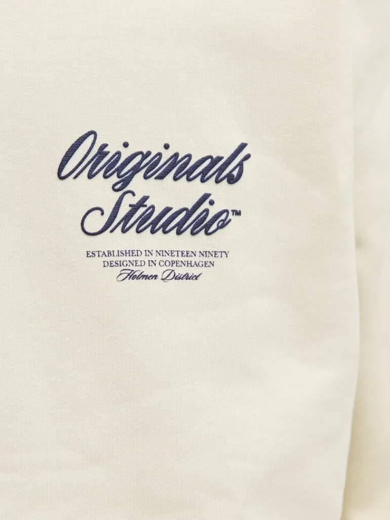 JORNORREBRO TYPO BACK SWEAT HOOD SN antique white