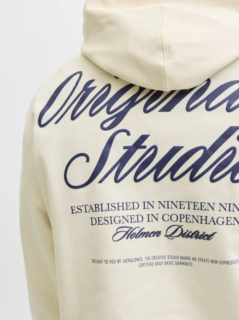 JORNORREBRO TYPO BACK SWEAT HOOD SN antique white