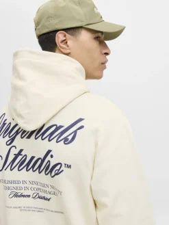 JORNORREBRO TYPO BACK SWEAT HOOD SN antique white