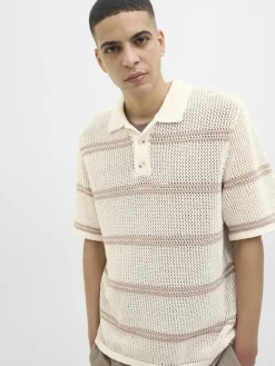 JORSUMMER KNIT SS POLO STYD SS25 sea salt