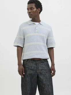 JORSUMMER KNIT SS POLO STYD SS25 skyway