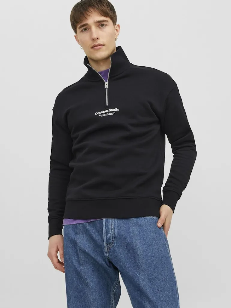 JORVESTERBRO SWEAT QUARTER ZIP HN NOOS black