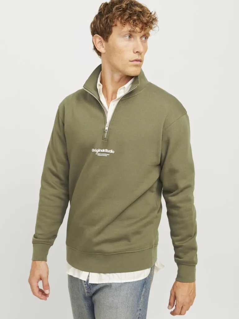 JORVESTERBRO SWEAT QUARTER ZIP HN NOOS kalamata