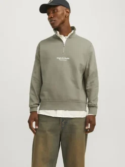 JORVESTERBRO SWEAT QUARTER ZIP HN NOOS silver sage