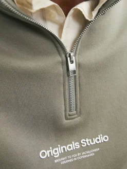 JORVESTERBRO SWEAT QUARTER ZIP HN NOOS silver sage