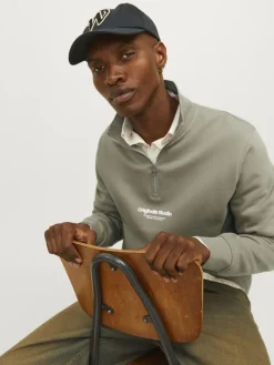 JORVESTERBRO SWEAT QUARTER ZIP HN NOOS silver sage
