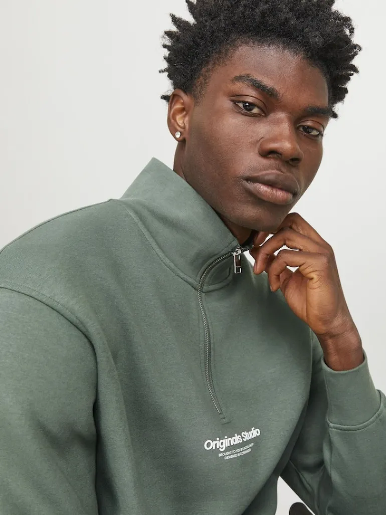 JORVESTERBRO SWEAT QUARTER ZIP HN NOOS laurel wreath