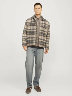 JPRBLAMILANO STITCH KNIT HALF ZIP SN greige