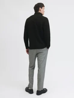 JPRBLAMILANO STITCH KNIT HALF ZIP SN black