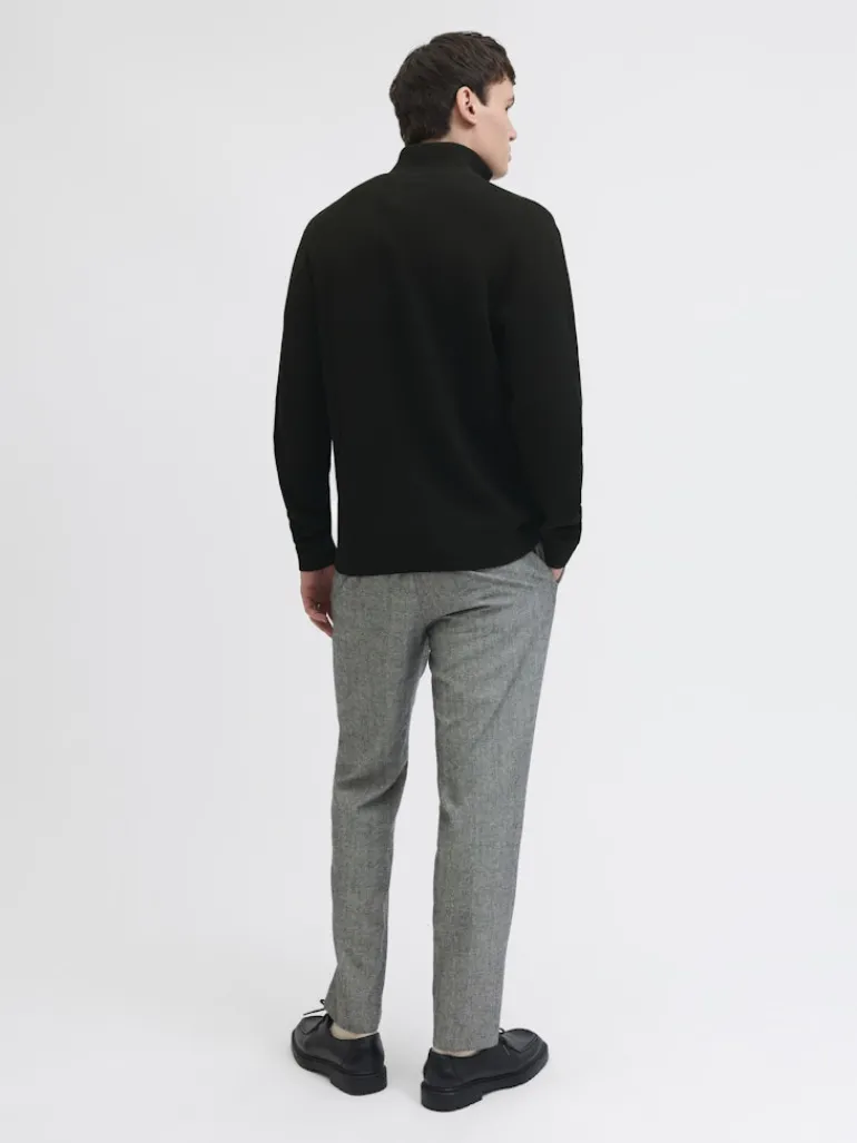 JPRBLAMILANO STITCH KNIT HALF ZIP SN black