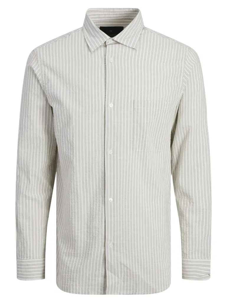 JPRBLAPHOENIX STRIPE SHIRT L/S snow white